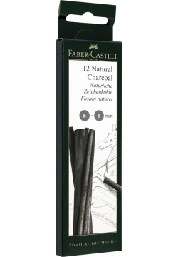 Уголь натуральный Pitt Monochrome  5 8 мм 14 штук Faber Castell