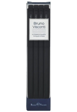 Набор автоматических шариковых ручек SoftClick  Black синих 4 штуки Bruno Visconti