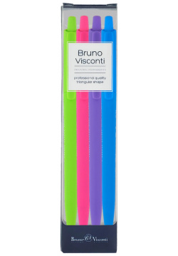 Набор автоматических шариковых ручек SlimClick  Special синих 4 штуки Bruno Visconti
