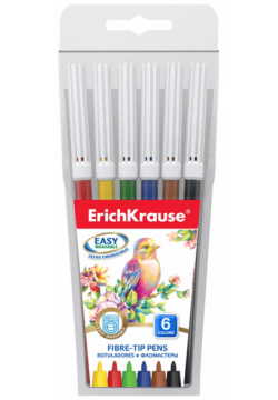 Фломастеры Easy Washable  6 цветов Erich Krause