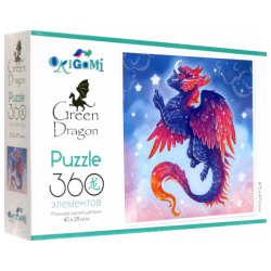 Пазл 360 Фиолетовый дракон Оригами Большой элементов с символом года