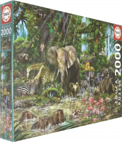 Пазл  Африканские джунгли 2000 деталей Educa 16013 Игра способствует развитию