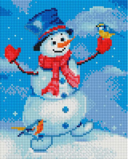 Алмазная мозаика Снеговик и синица Белоснежка Создайте мерцающий зимний сюжет в