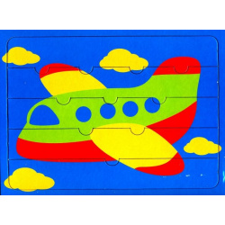 Пазл для самых маленьких + раскраска  Самолетик Улыбка