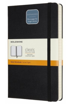 Блокнот Moleskine Classic Expanded Large  200 листов в линейку 13 х 21 см черный