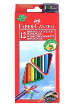 Карандаши цветные с точилкой "Eco"  12 шт Faber Castell Данный набор состоит из