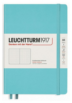 Записная книжка Leuchtturm Rising Colours А5  в точку бирюзовая 251 страница твердая обложка 1917
