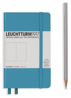 Записная книжка Leuchtturm A6 нелинованная  187 страниц твердая обложка нордический синий 1917