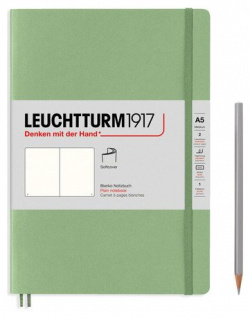Записная книжка Leuchtturm  нелинованная пастельный зеленый 123 страницы мягкая обложка а5 1917