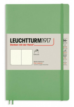 Записная книжка Leuchtturm Paperback  В6+ нелинованная пастельный зеленый 123 страницы мягкая обложка 1917