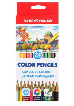 Цветные карандаши шестигранные ErichKrause  24 цвета Erich Krause