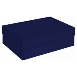 Коробка маленькая Красота в Деталях  темно синяя 21 х 15 7 см крышка дно