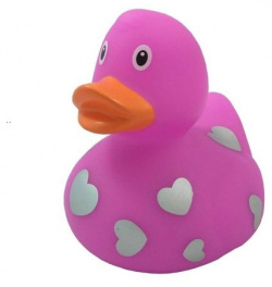 Резиновая уточка "С сердечками"  розовая Funny Ducks