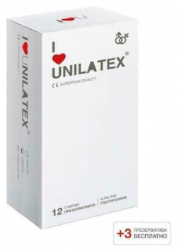 Презервативы "Ultrathin"  12 + 3 шт Unilatex
