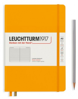Записная книжка Leuchtturm Rising Colours А5  в линейку теплый желтый 251 страниц твердая обложка 1917