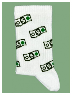 Носки Krumpy Socks TxT Доллар  35 40 белый