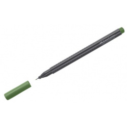 Ручка капиллярная Faber Castell Grip Finepen оливковая  0 4 мм трехгранная