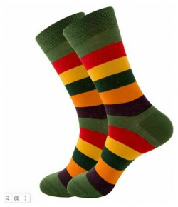 Носки Krumpy Socks Geometry and Line зеленые  р 40 45 Тип ткани: Хлопок