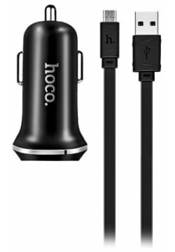 Автомобильное зарядное устройство Hoco Z1i АЗУ 2USB 2 1A для Lightning 8 pin Черный (iPhone) 