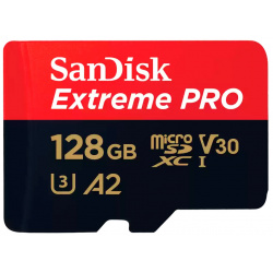 Карта памяти SanDisk Extreme Pro 128GB microSDXC UHS I with Adapter (SDSQXCD 128G GN6MA) 