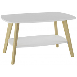 Журнальный стол Barrin  белый/дуб янтарный Askona столик