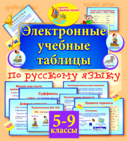 Электронные учебные таблицы по русскому языку  5 9 классы 2 0 Marco Polo Group