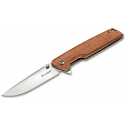 Складной нож Magnum Straight Brother Wood  Boker 01MB723 сталь 440A Satin рукоять дерево коричневый