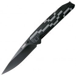 Полуавтоматический складной нож Hyperspeed  CRKT 7020 сталь 8Cr14MoV Black Oxide Coating рукоять термопластик GRN