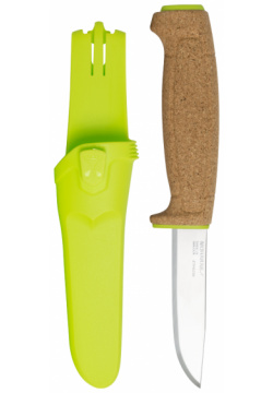 Нож с фиксированным лезвием Morakniv Floating Knife (S) Lime  сталь Sandvik 12C27 пробковая ручка Mora