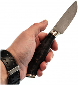 Туристический нож С7 Скинер  сталь Х12МФ рукоять карельская береза/мельхиор Слон