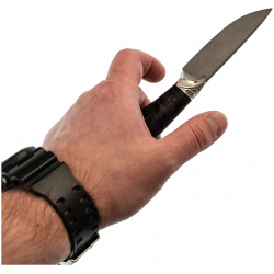 Туристический нож С7 Скинер  сталь Х12МФ рукоять карельская береза/мельхиор Слон