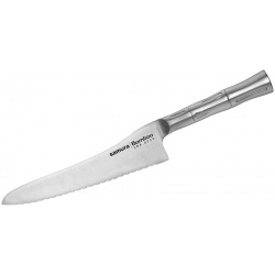 Кухонный нож для замороженных продуктов Samura Bamboo 196 мм  сталь AUS 8 рукоять