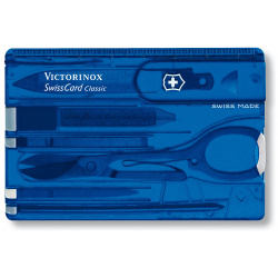Швейцарская карта Victorinox SwissCard  сталь X50CrMoV15 рукоять ABS Пластик синий