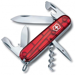 Нож перочинный Victorinox Spartan  сталь X55CrMo14 рукоять Cellidor® полупрозрачный красный