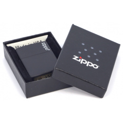 Зажигалка ZIPPO Classic Black Matte  латунь/сталь черная с логотипом матовая 36x12x56 мм