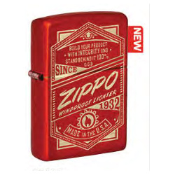 Зажигалка ZIPPO Classic с покрытием Metallic Red  латунь/сталь красная
