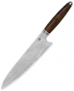 Поварской кухонный шеф нож QSP Mulan Series  сталь дамаск рукоять дерево айронвуд