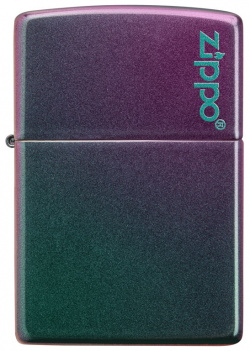 Зажигалка ZIPPO Logo Classic с покрытием Iridescent  латунь/сталь фиолетовая матовая 36x12x56 мм