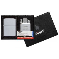 Набор ZIPPO: зажигалка 205 с покрытием Satin Chrome™ ZIPPO 