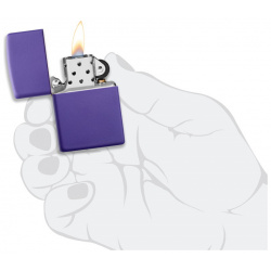 Зажигалка ZIPPO Classic с покрытием Purple Matte  латунь/сталь фиолетовая матовая 36x12x56 мм