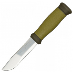 Нож с фиксированным лезвием Morakniv 2000  сталь Sandvik 12C27 рукоять пластик/резина зеленый Mora