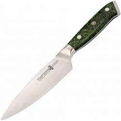 Кухонный нож Tuotown  сталь VG10 обкладка Damascus рукоять акрил зеленый
