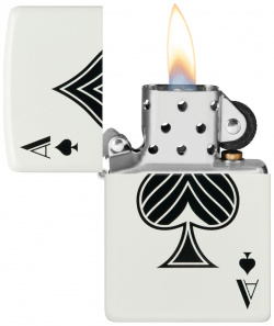 Зажигалка ZIPPO с покрытием White Matte  латунь/сталь белая матовая