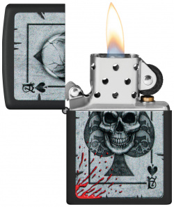 Зажигалка ZIPPO с покрытием Black Matte  латунь/сталь черная матовая