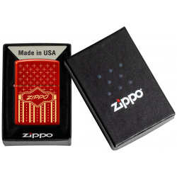 Зажигалка ZIPPO с покрытием Metallic Red  латунь/сталь красная