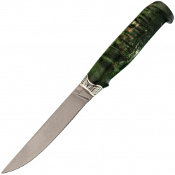 Туристический нож С17  сталь Х12МФ рукоять карельская береза зеленый Слон П