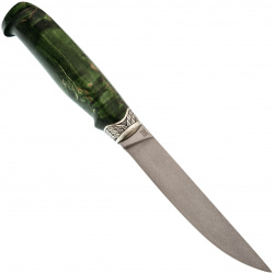 Туристический нож С17  сталь Х12МФ рукоять карельская береза зеленый Слон