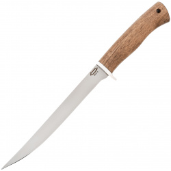 Нож филейный Нерпа  сталь 65х13 рукоять орех Фабрика Баринова