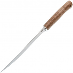 Нож филейный Нерпа  сталь 65х13 рукоять орех Фабрика Баринова
