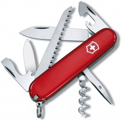 Нож перочинный Victorinox Camper  сталь X55CrMo14 рукоять Cellidor® красный блистер